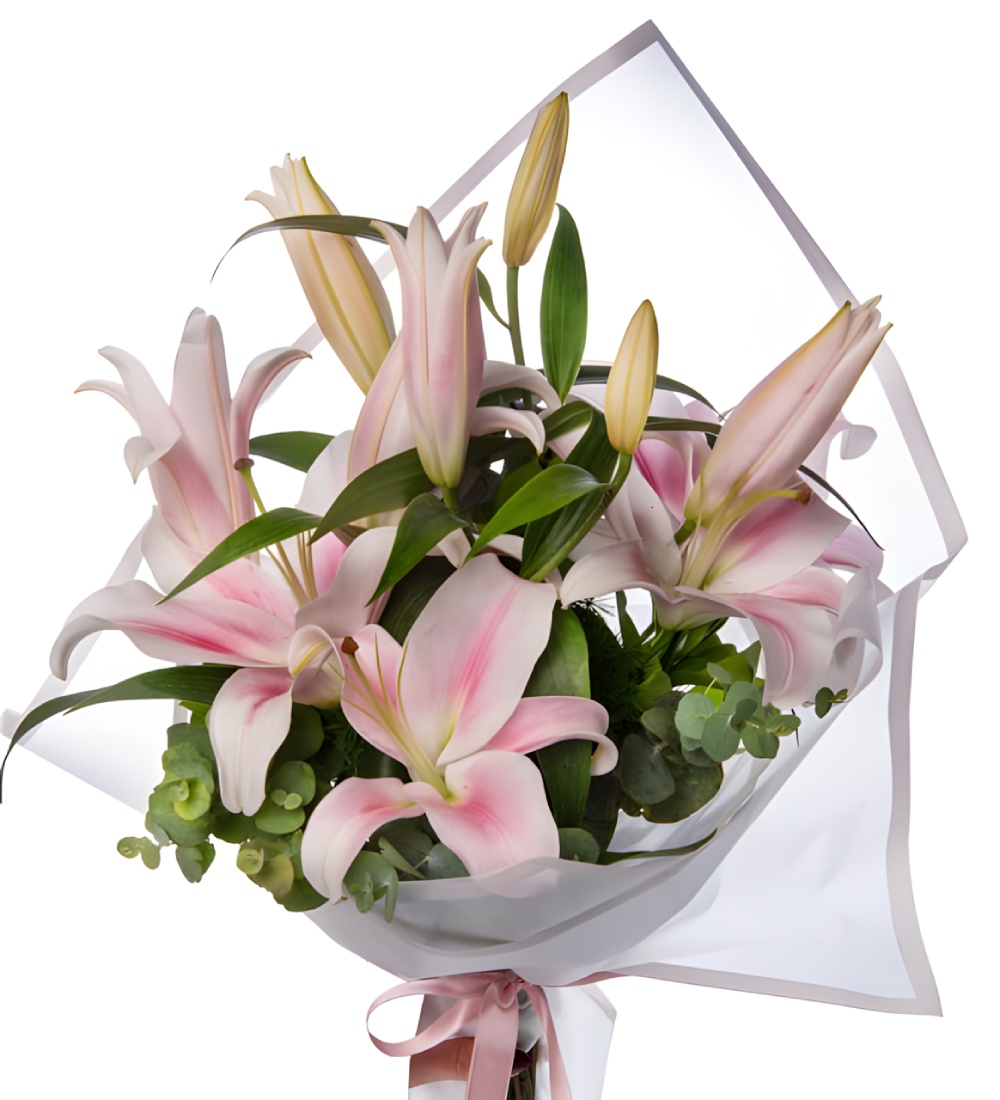 Beyaz Lilyum Çiçek Buketi