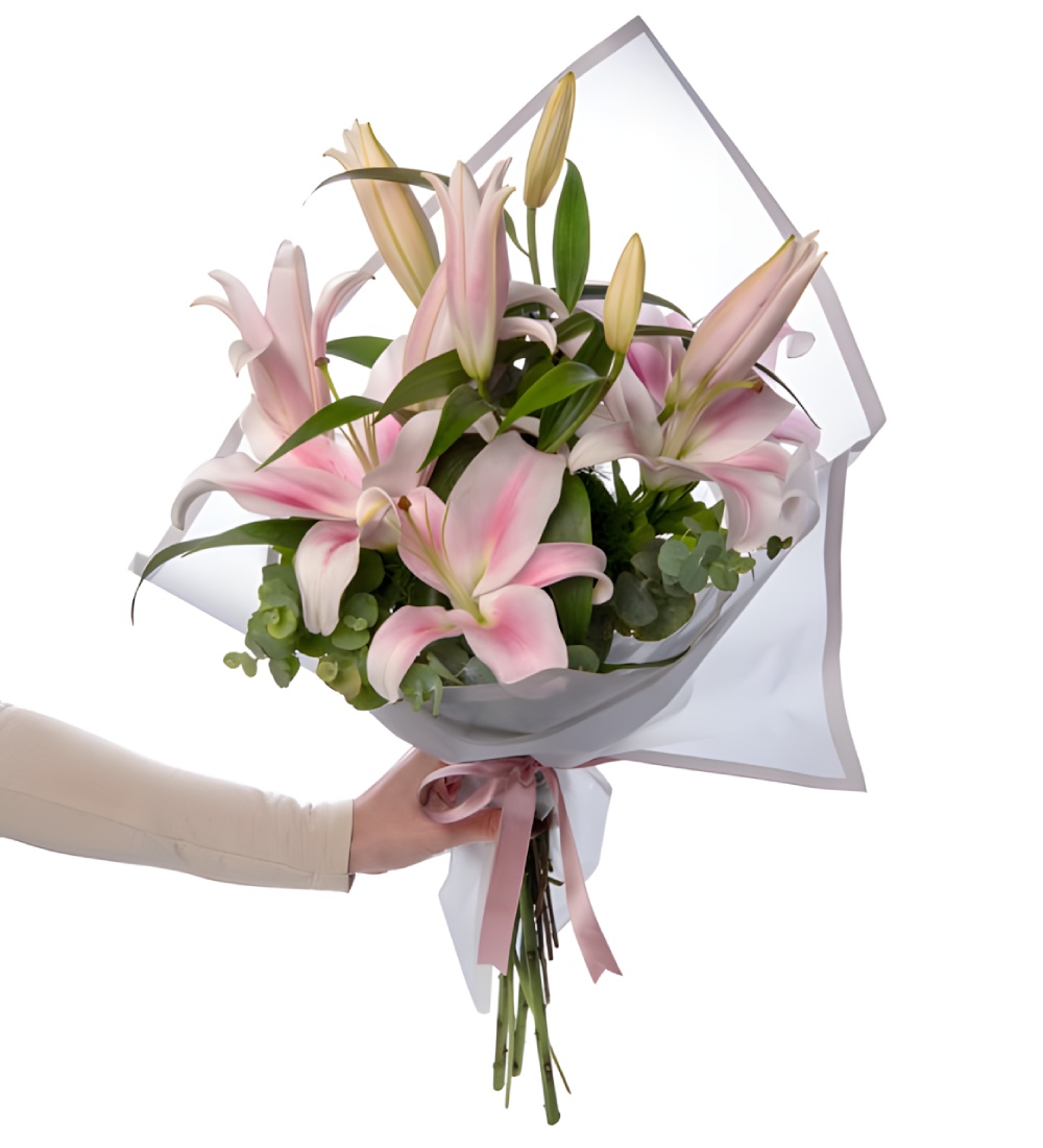 Beyaz Lilyum Çiçek Buketi