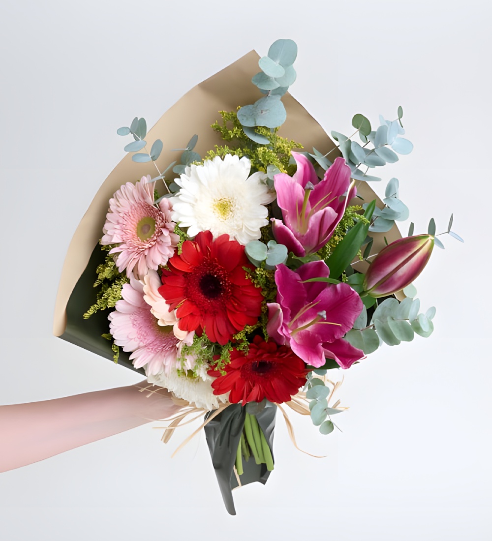 Yeşil Lilyum Çiçek Buketi