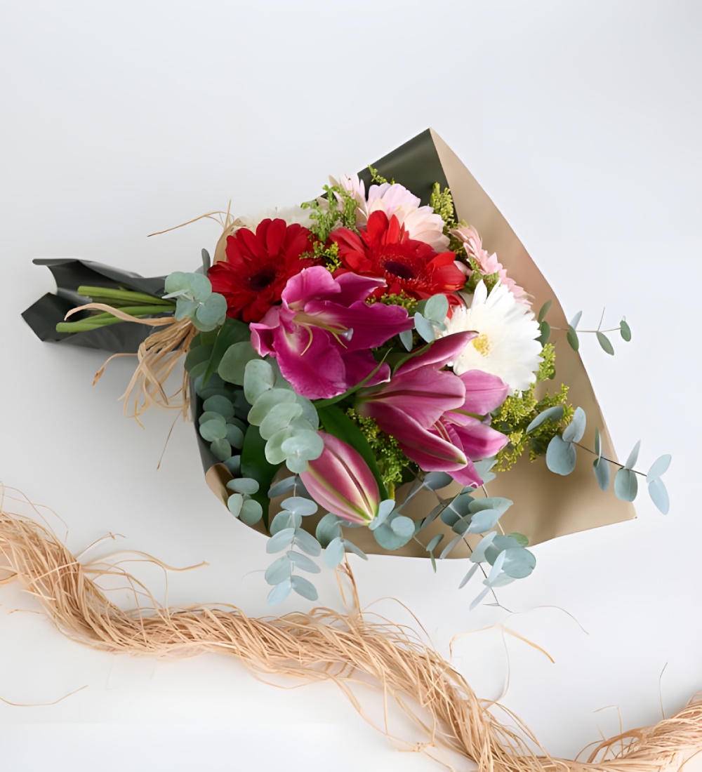 Yeşil Lilyum Çiçek Buketi